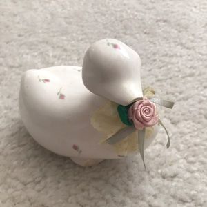 Duck Figurine w/ Rose Crochet Decal